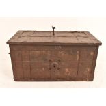 Furniture & Decorative, A 17th Century iron strapwork "Armada" chest strongbox