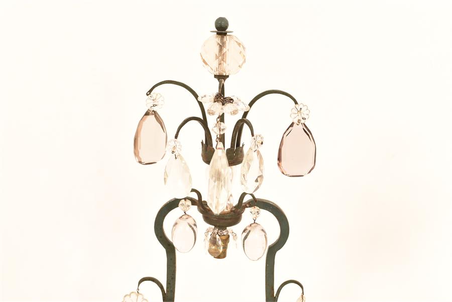 Lighting, a pair of French iron Girandoles circa 1900-20, chandellier style - Image 2 of 5