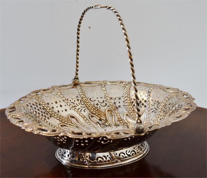 Old Sheffield Plate "Wheat Ear" basket very early first period circa 1760-65