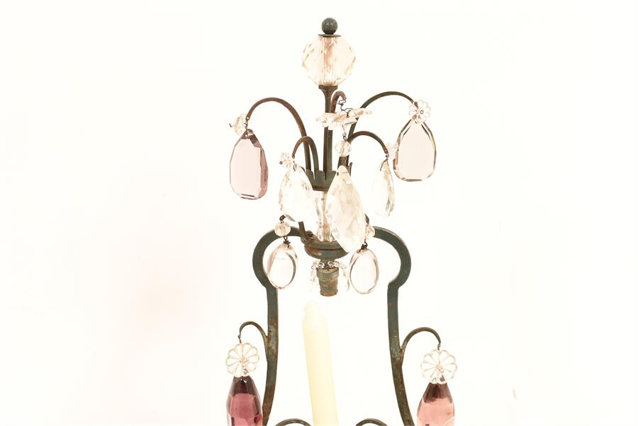 Lighting, a pair of French iron Girandoles circa 1900-20, chandellier style - Image 5 of 5