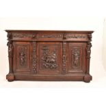 A large Victorian oak Jacobethan style sideboard