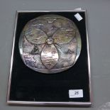 A 20th Century mounted silver '925' plaque of South Africa