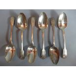 Six Georgian Silver serving spoons having Kings pattern,Maker William Eley,