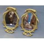 A pair of mirrored trays,