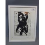 Etching signed limited edition of a chimp by C Burns.