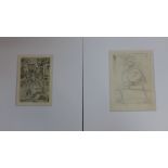 Robert MacBryde (1913-1966) , a Surrealist study, etching, monogrammed lower left. H.15cm W.