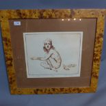 Ann Sheridan, A limited edition dry print etching depicting a nude female smoking. Numbered 4/15.