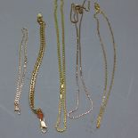 A collection of 9ct gold ladies bracelets and necklaces approx 33g