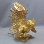 A 20th Century brass table lamp in the form of a cockeral.