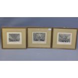 A set of three of 19th Century engravings of Exeter Hall,