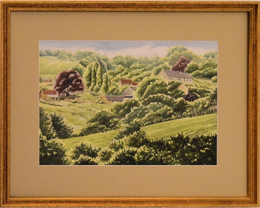 Original Watercolour Mounted and Framed - View of Turleigh from Kennet & Avon Towpath - Image 2 of 4