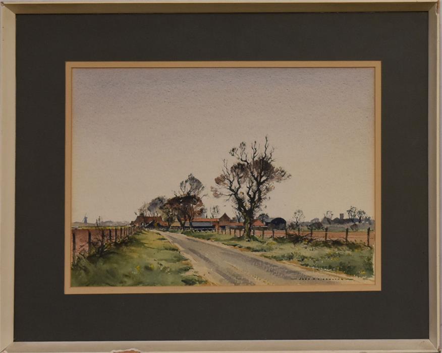 John H Nicholson, a watercolour depicting a Farm Yard scene titled Lound Farm Norfolk'