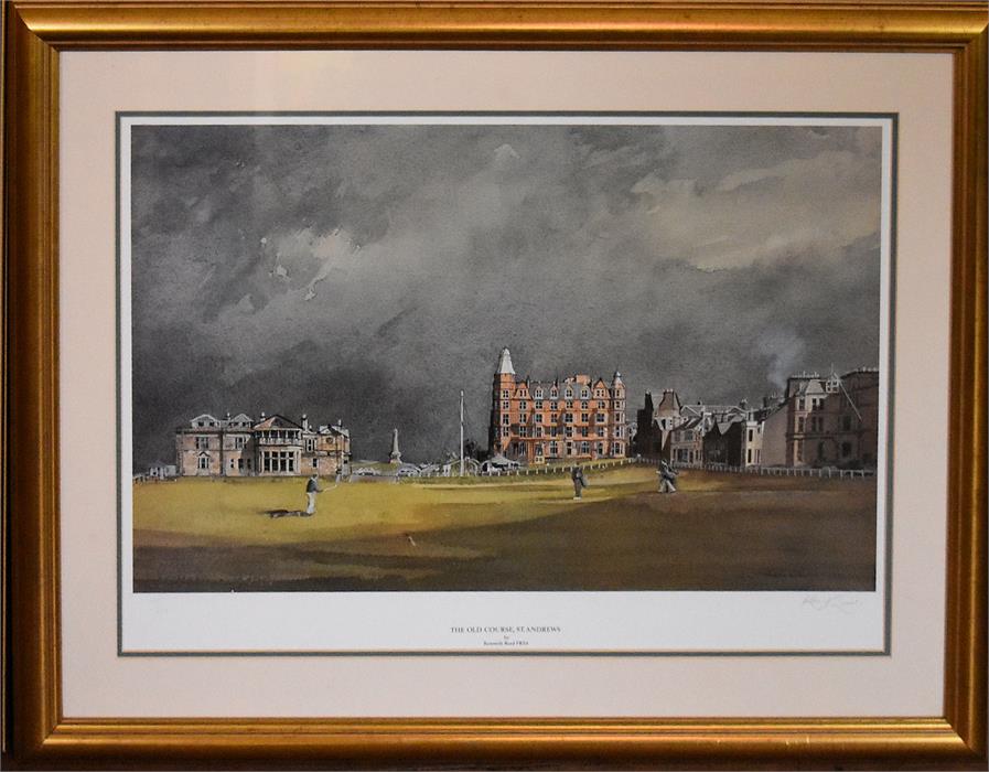 Framed signed print "The Old Course", St Andrews by Kenneth Reed FRSA - Image 2 of 2