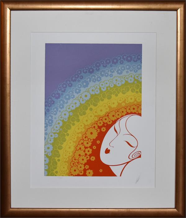 Framed picture with a rainbow theme