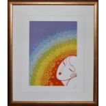 Framed picture with a rainbow theme