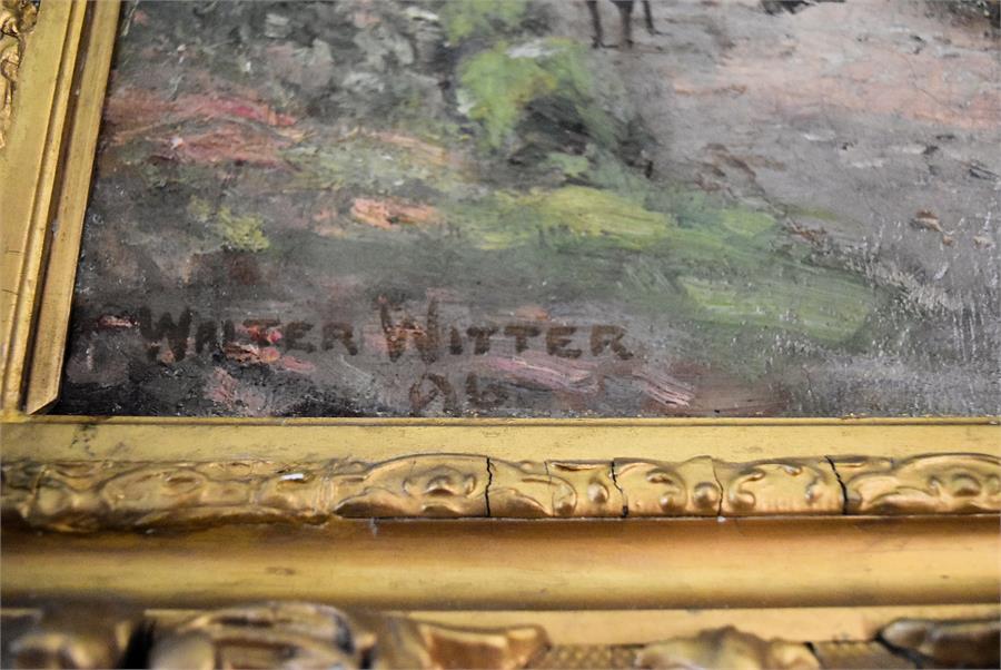 Oil on Canvas signed 'Walter G Witter 1886' - Image 3 of 4