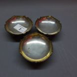 A set of three Egyptian silver salts. Approx.