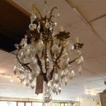 A Roccoco style seven branch chandelier,