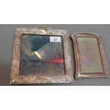 Two silver mounted easel frames one in art nouveau style