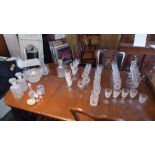 A large collection of Czechoslovakian crystal drinking glasses to include whiskey, port,