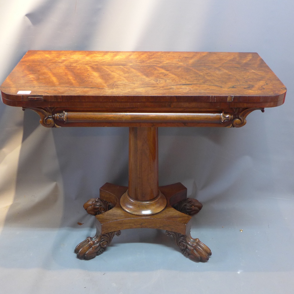 A regency rosewood card table.