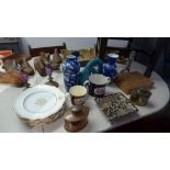 A collection of porcelain to include six 19th Century plates, two 19th Century mugs,