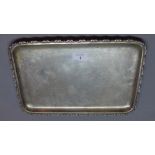 An Egyptian silver tray. Approx.