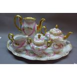 A Rosenthal hand painted tea set to include two milk jugs, sugar bowl, teapot,