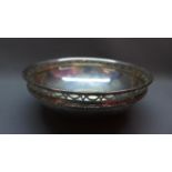 A silver porringer bowl, hallmarked London 1911, retailed by Goldmiths. D.19.