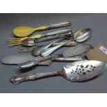 Various silver cutlery, mainly French.