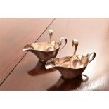 Two Silver Service jugs gravy boats with two silver teaspoons