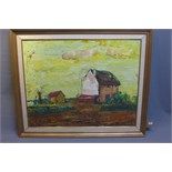 Karel Van Den Heuvel (1913-1991), an oil on canvas depicting a farm yard scene