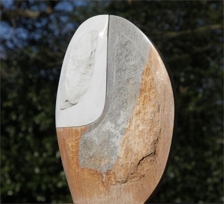 Sculpture, Stephen Fox, Interlocking, Marble and Ancaster Weatherbed Limestone, Unique