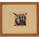 Eric Gill - Letter N: The Epiphany, original engraving