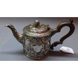A Victorian silver tea pot,