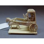 A 19th Century Portuguese ivory study of a horse and chariot,