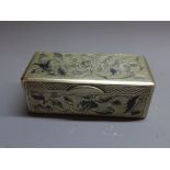 A Russian silver trinket box, hallmarked.