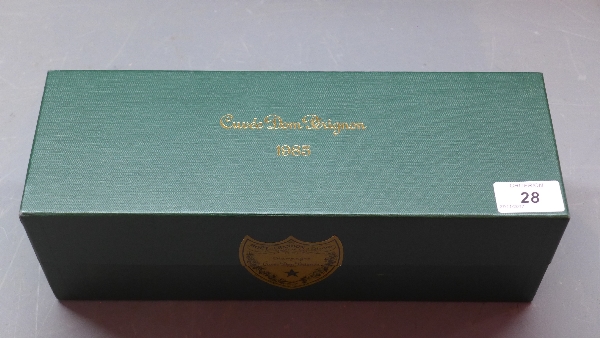 A 1985 bottle of Dom Perignon champagne,