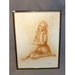Frank Aris, nude study, oil on canvas, signed lower right,