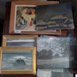 A quantity of early 20th Century and later oils on board and panel, landscape,