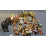 A collection of miscellaneous items to include a hand painted mogul box, alabaster elephant,