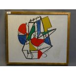 After Le Corbusier, 20th Century abstract composition, oil on canvas, signed lower right,