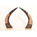 Carved Buffalo Horns, Unique