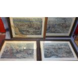 A set of four 19th Century Charles Hunt prints of hunting scenes.