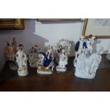 A collection of nine Staffordshire figural studies (9)