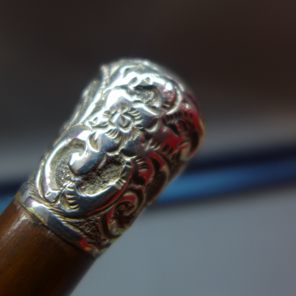 A military swagger stick with silver top in original box - Image 2 of 3