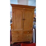 A pine linen press.