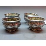 A set of four continental white metal salts.