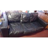 A high quality contemporary leather three seater sofa.