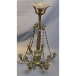 A six light regency style brass chandelier.